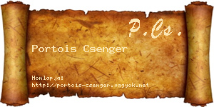 Portois Csenger névjegykártya